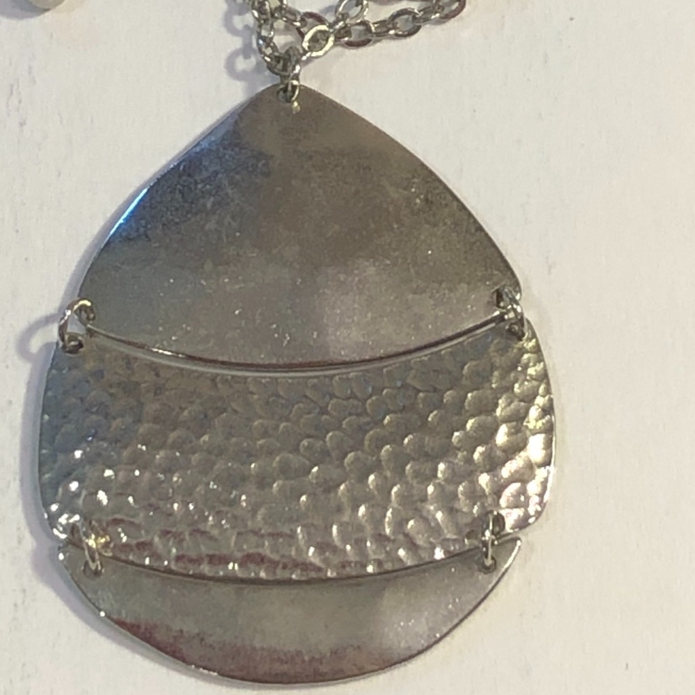 NEW silver LONG pendant necklace Everyday wear
